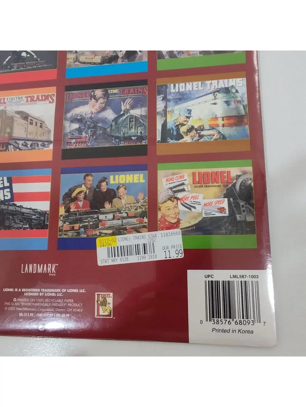 Vintage Lionel Train 2003 A 12- Month Calendar